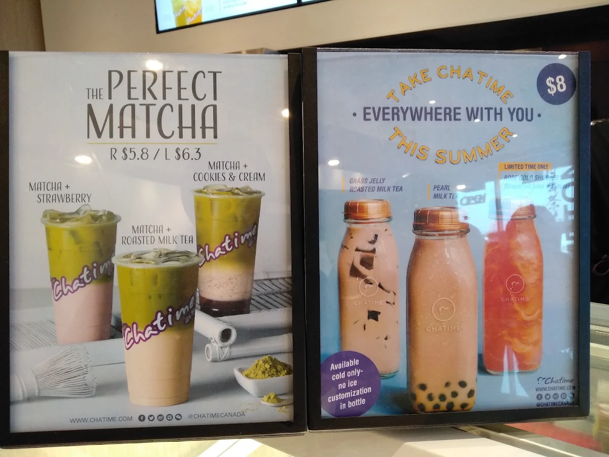 Menu, Chatime Bubble Tea