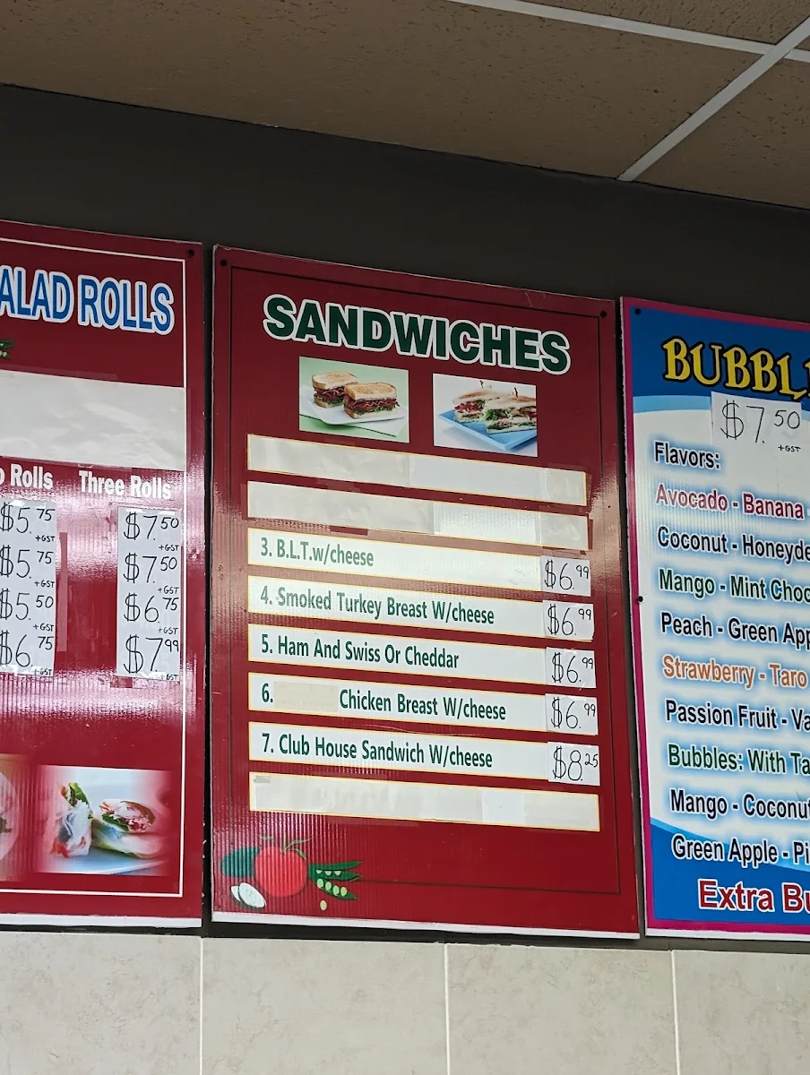 Menu, Vietnamese Subs & Rolls