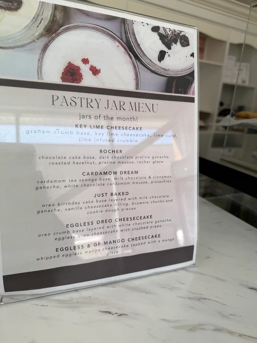 Menu, Just Cakes Bakeshop