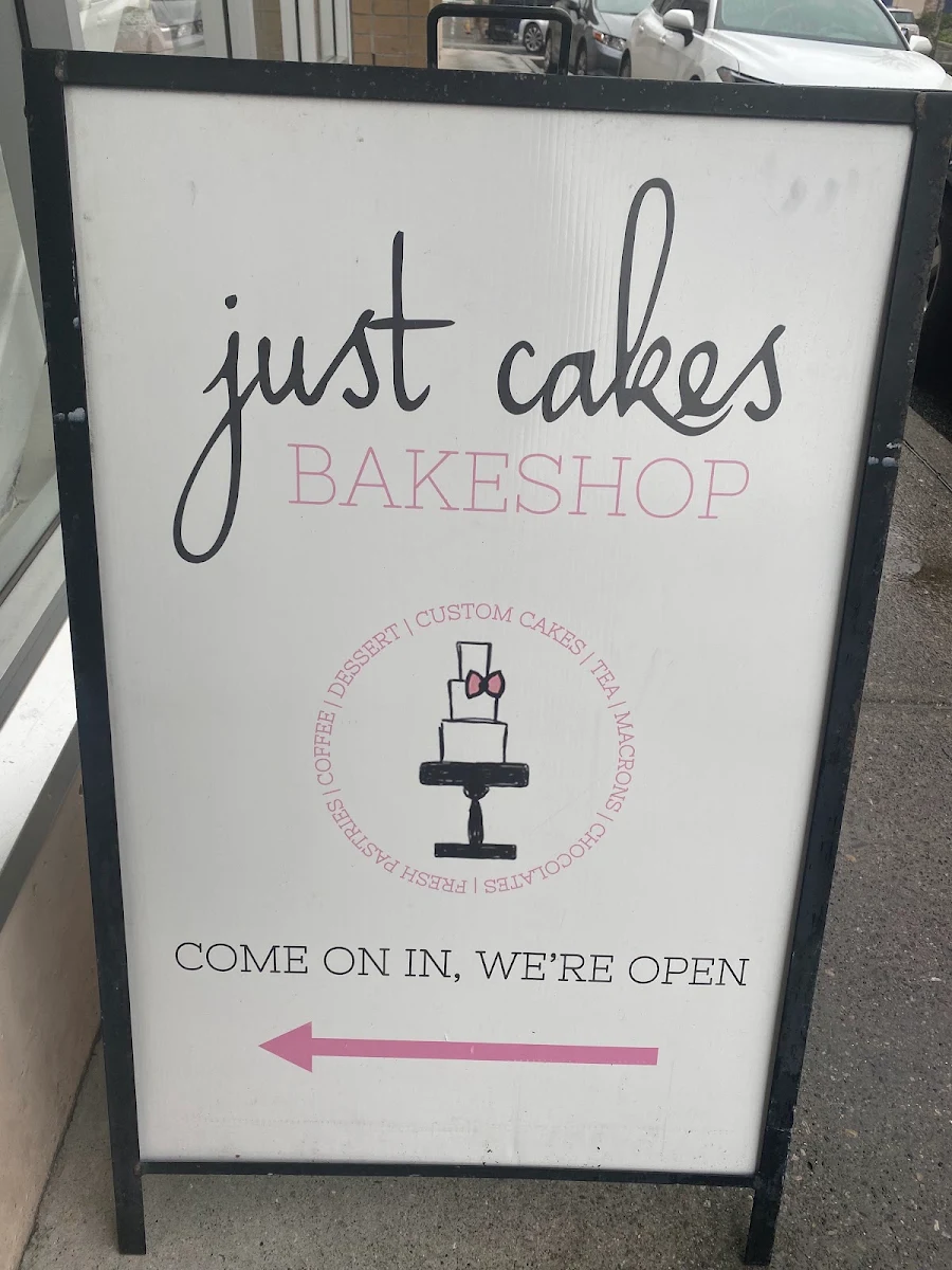 Menu, Just Cakes Bakeshop