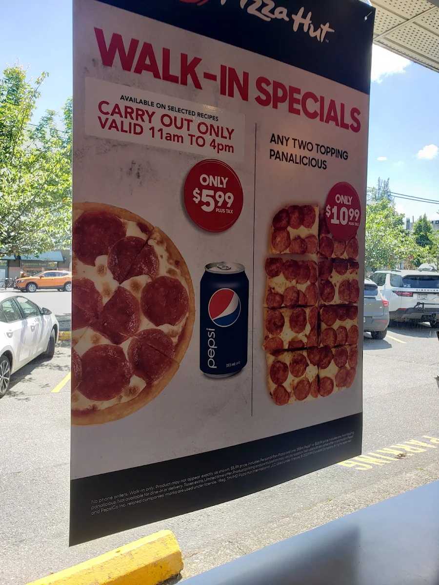 Menu, Pizza Hut