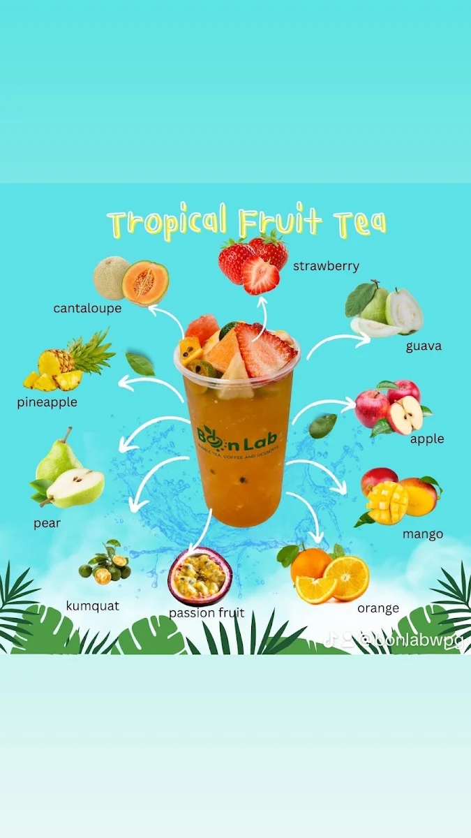 Menu, Bon Lab Bubble Tea & Desserts
