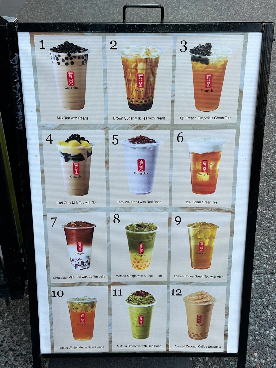 Menu, Gong Cha Granville