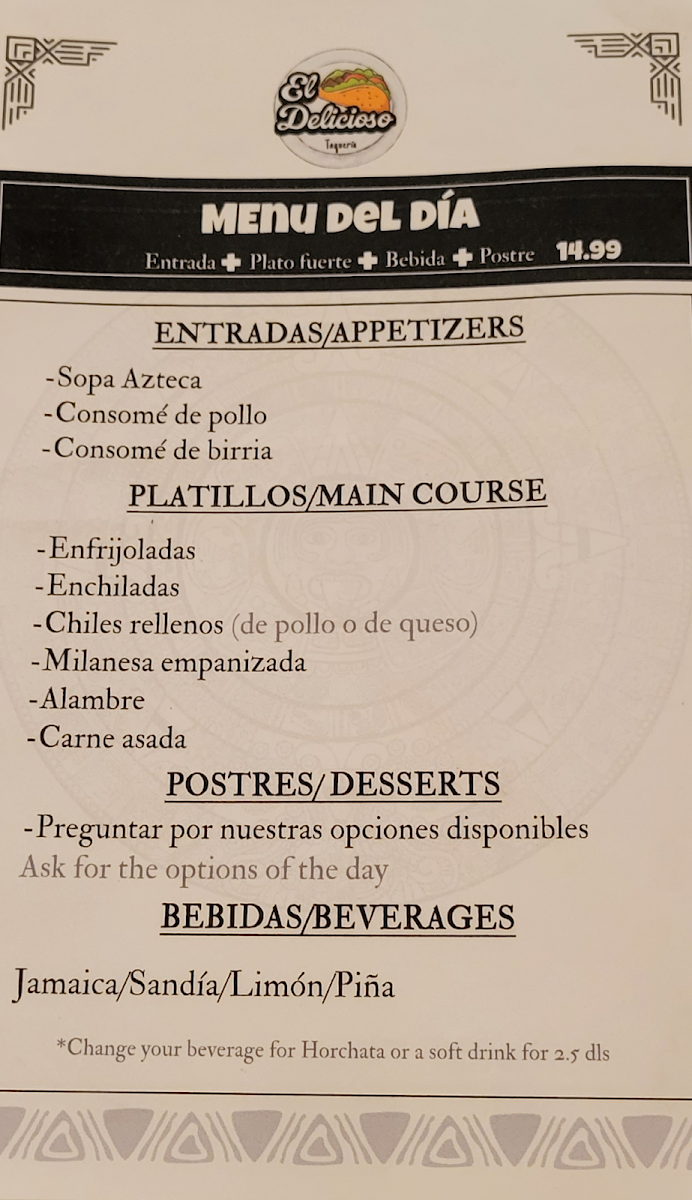 Menu, El Delicioso MTL