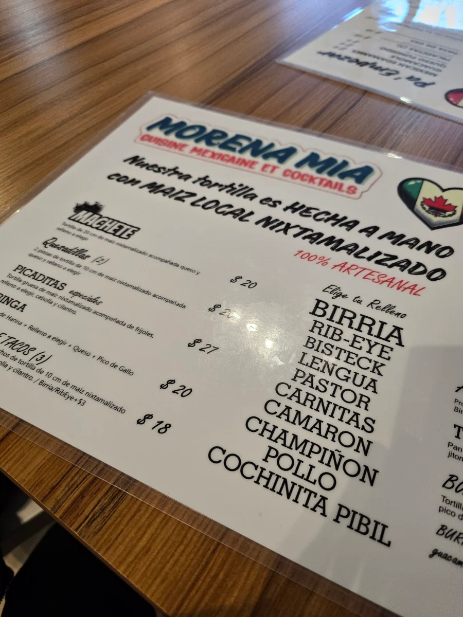 Menu, El Delicioso MTL