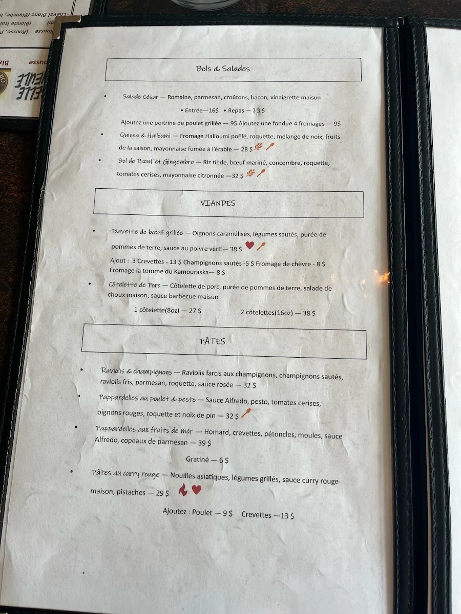 Menu, Restaurant Café Azimut