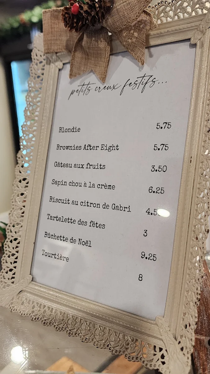 Menu, Café Three Pines