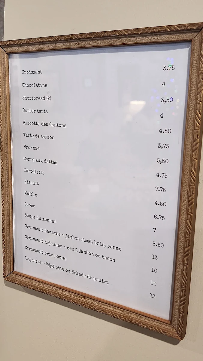 Menu, Café Three Pines