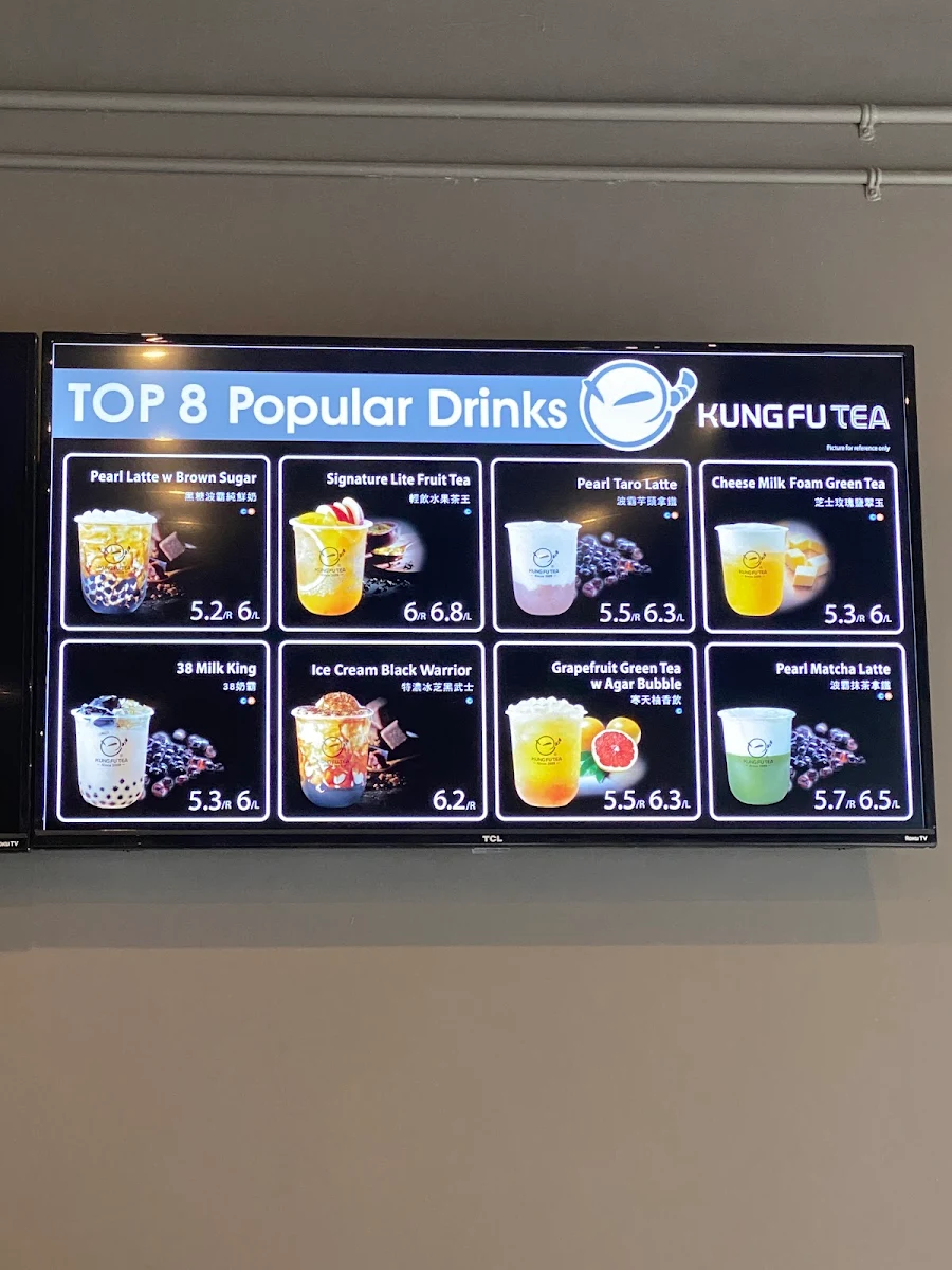Menu, Kung Fu Tea Ottawa