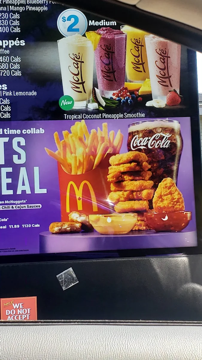 Menu, McDonald's