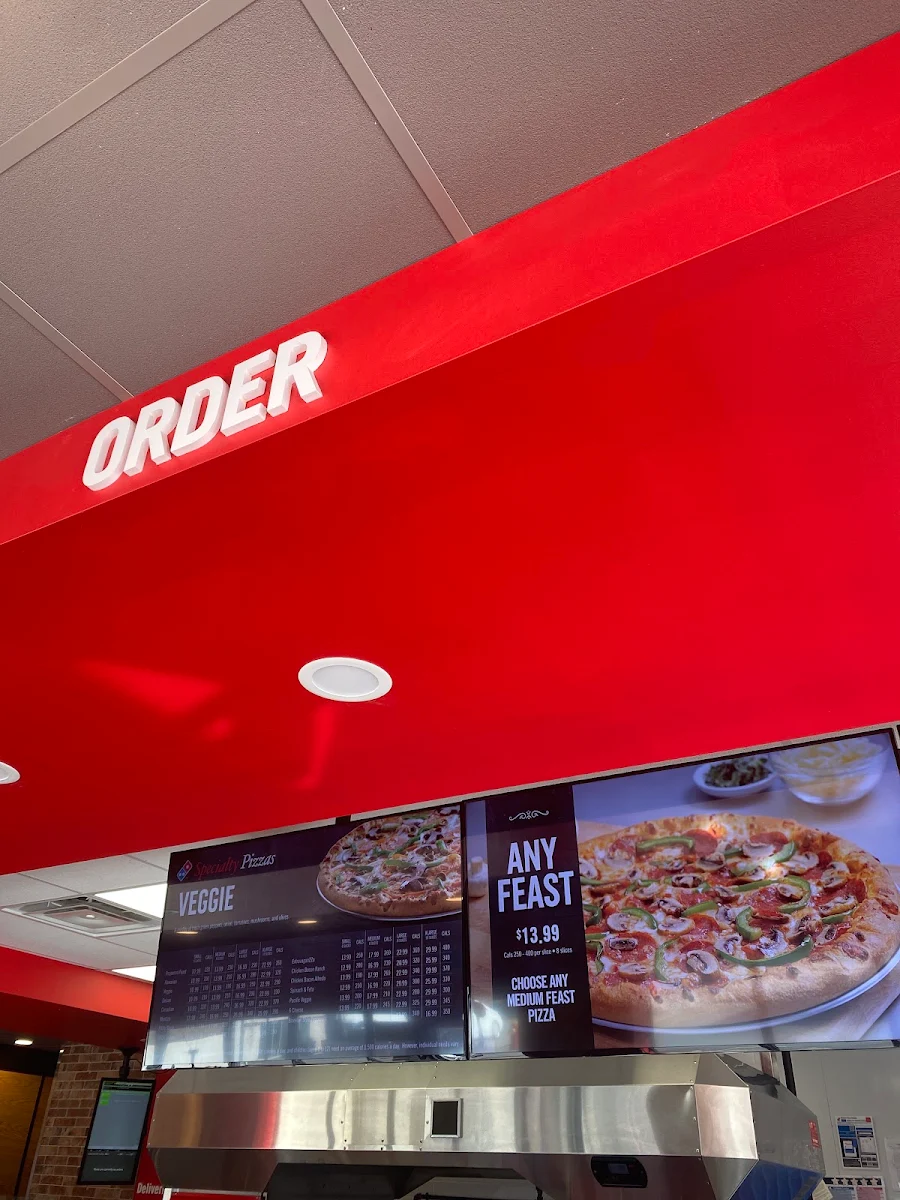 Menu, Domino's Pizza