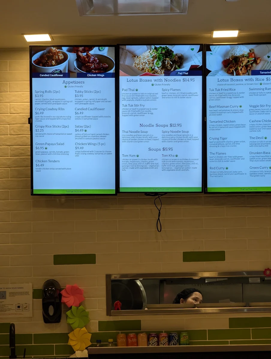 Menu, Tuk Tuk Thai - Crowfoot