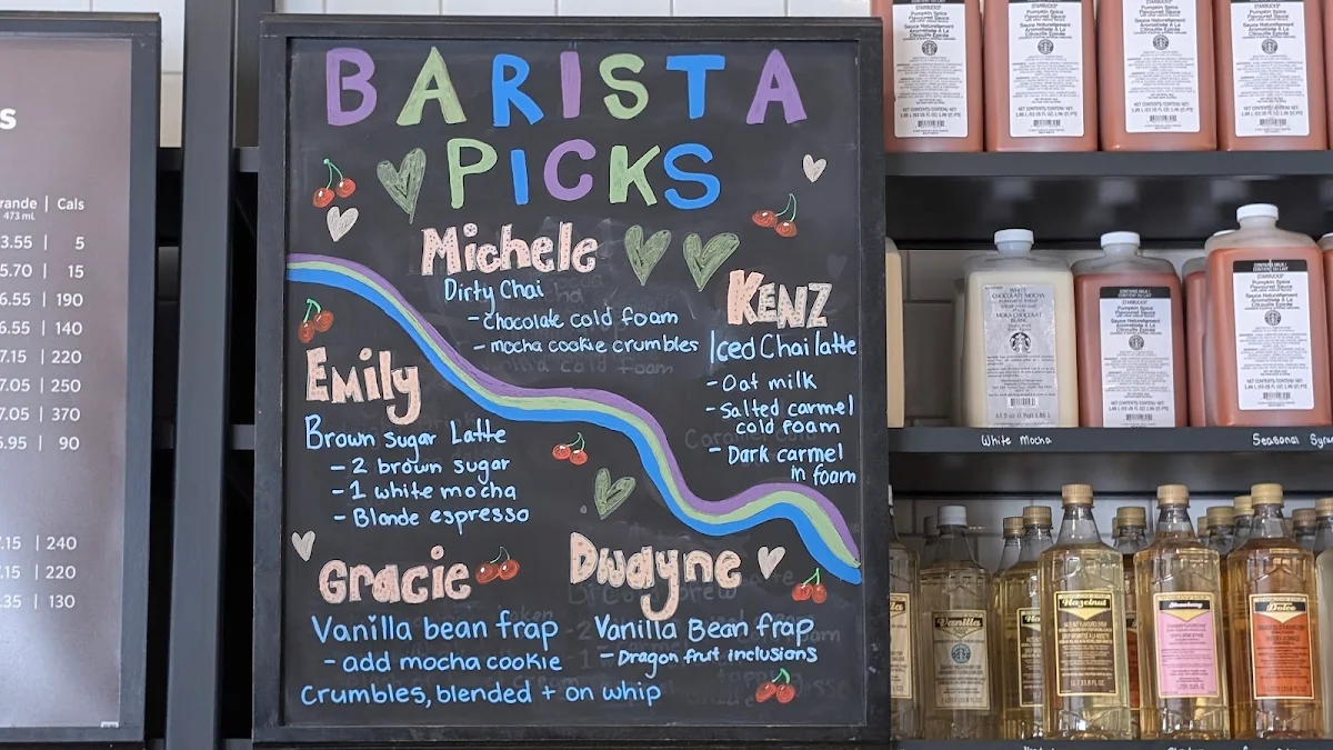 Menu, Starbucks Coffee Company
