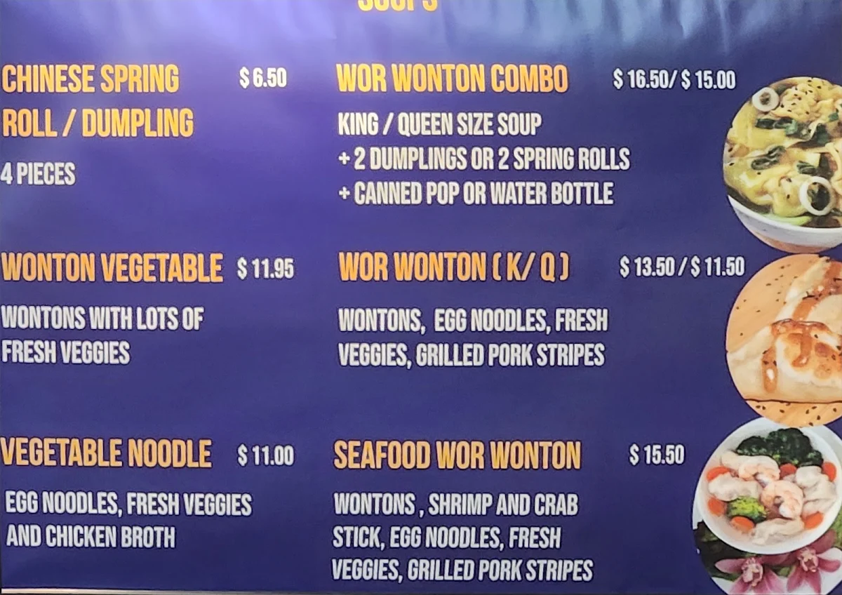 Menu, Blue Danube Restaurant