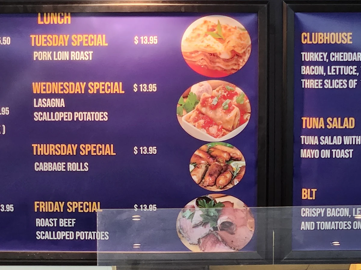 Menu, Blue Danube Restaurant
