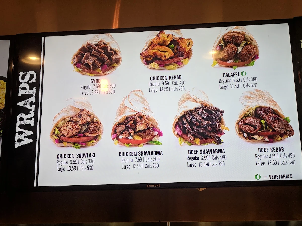 Menu, Pita Land - Spadina