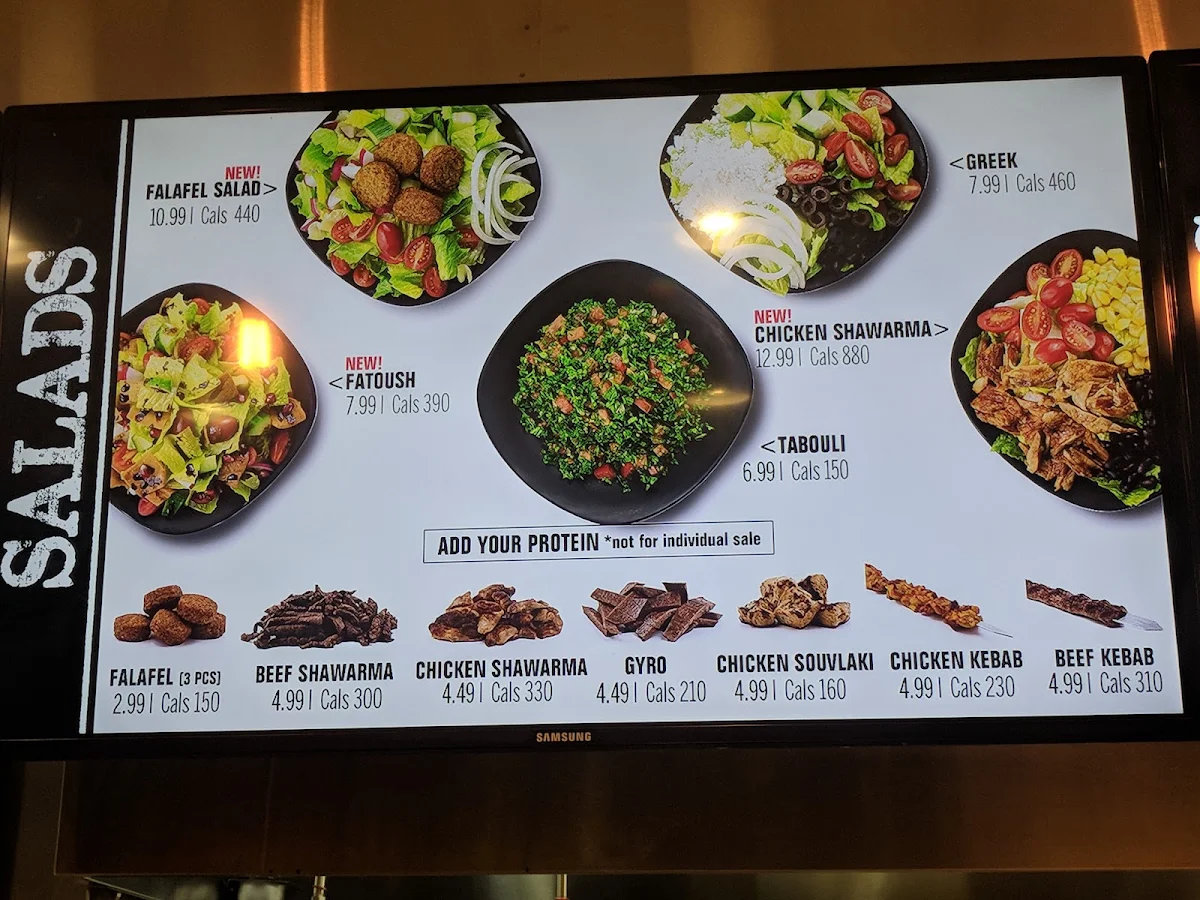 Menu, Pita Land - Spadina