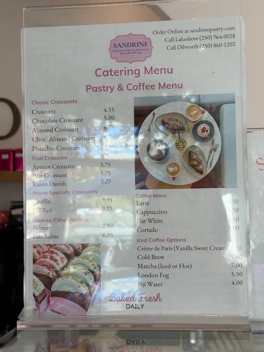 Menu, Sandrine French Pastry & Chocolate Lakeshore - Patisserie & Cafe