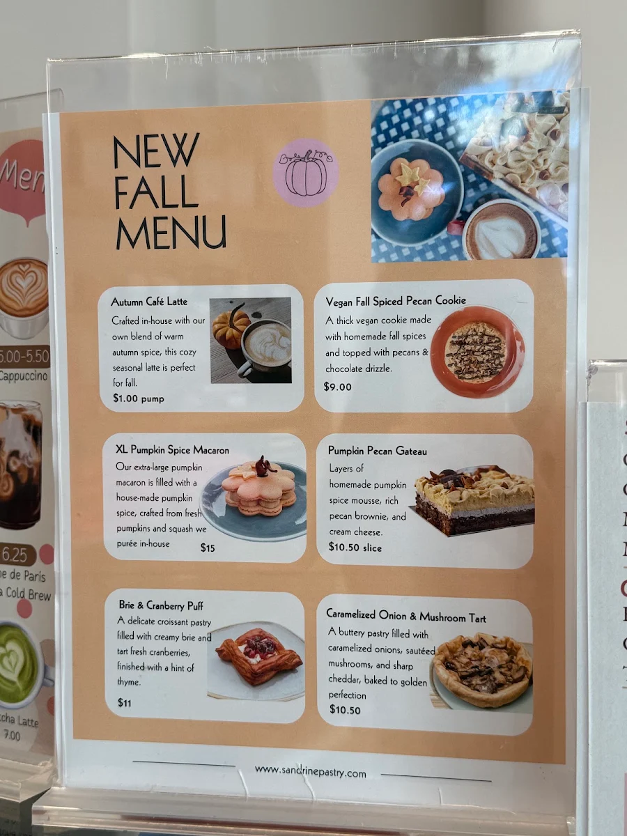 Menu, Sandrine French Pastry & Chocolate Lakeshore - Patisserie & Cafe