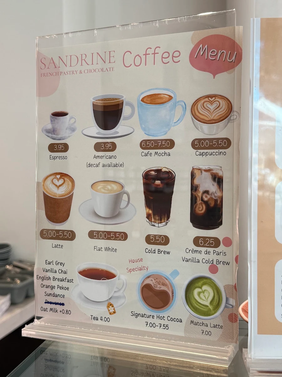 Menu, Sandrine French Pastry & Chocolate Lakeshore - Patisserie & Cafe