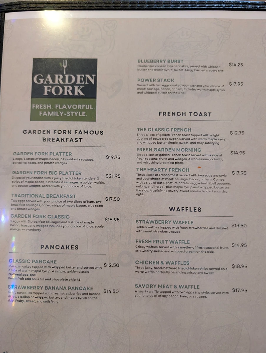Menu, Garden Fork