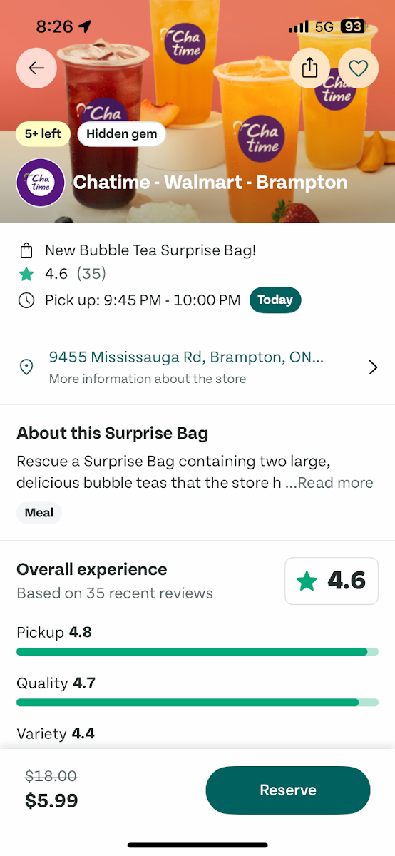Menu, Chatime Bubble Tea