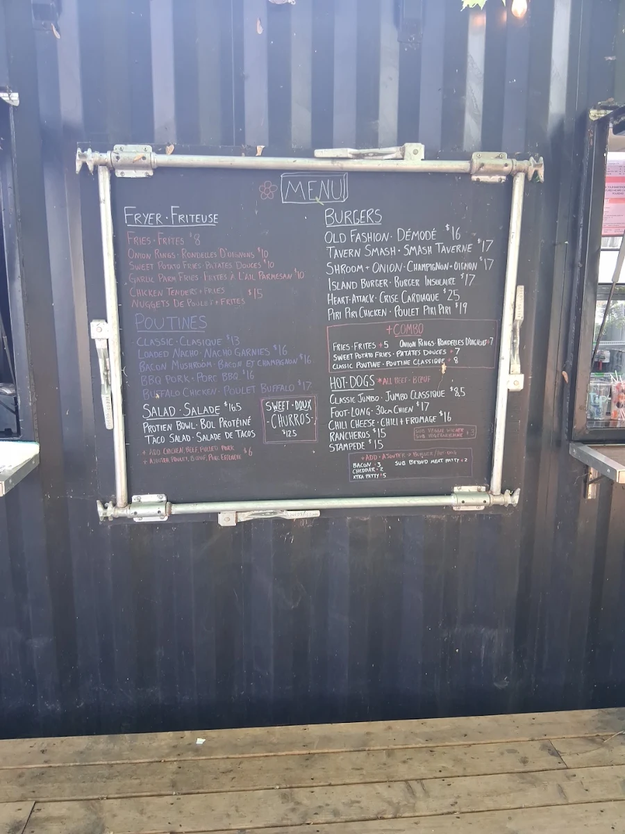 Menu, Tavern on the Island