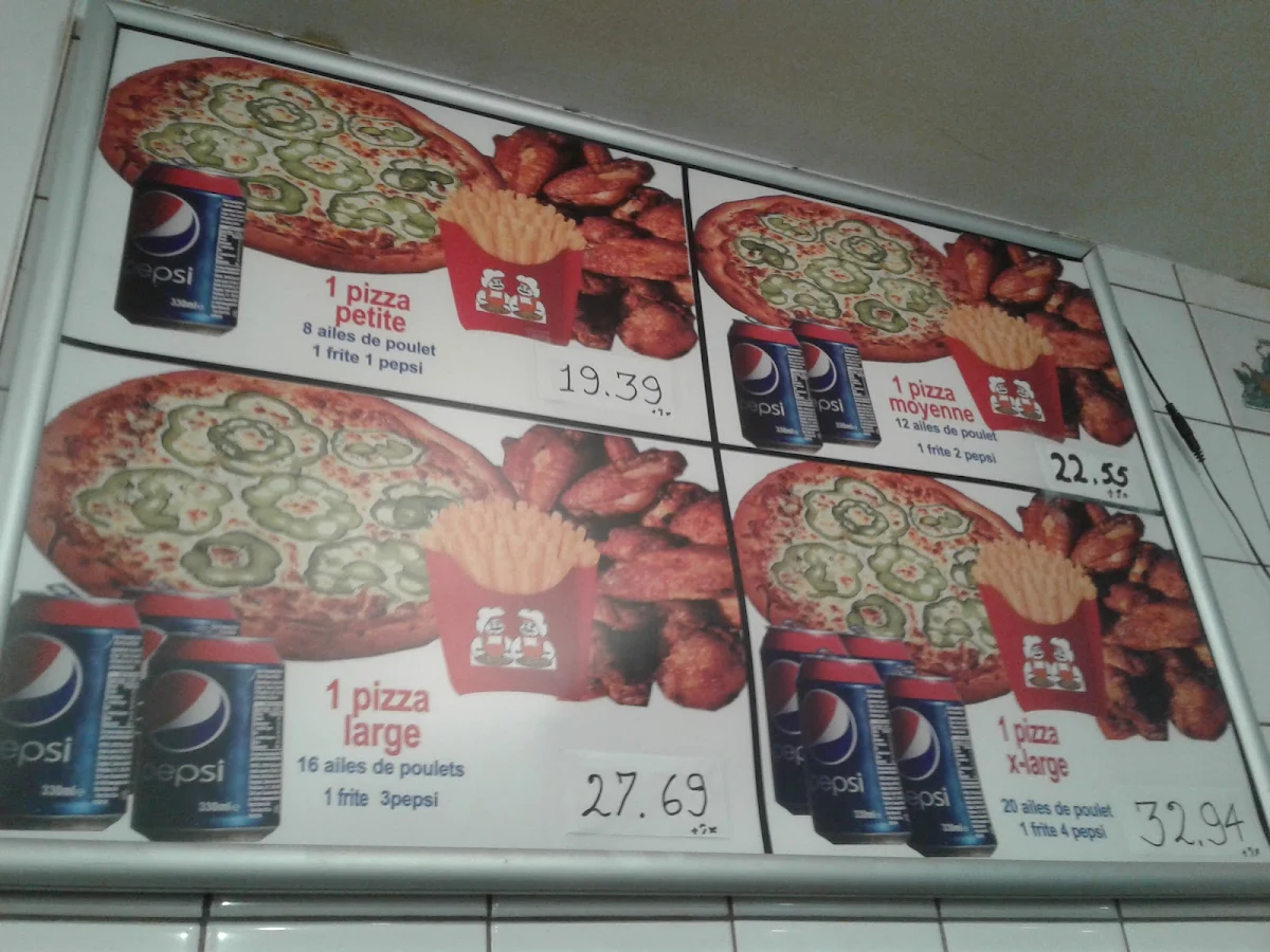 Menu, Pizza 2 Pour 1