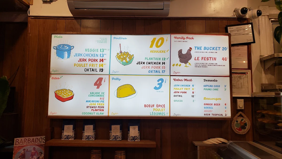 Menu, Lloydie's St-Viateur