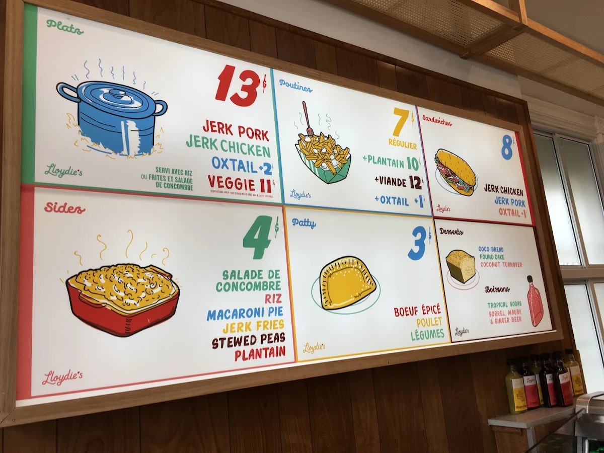 Menu, Lloydie's St-Viateur