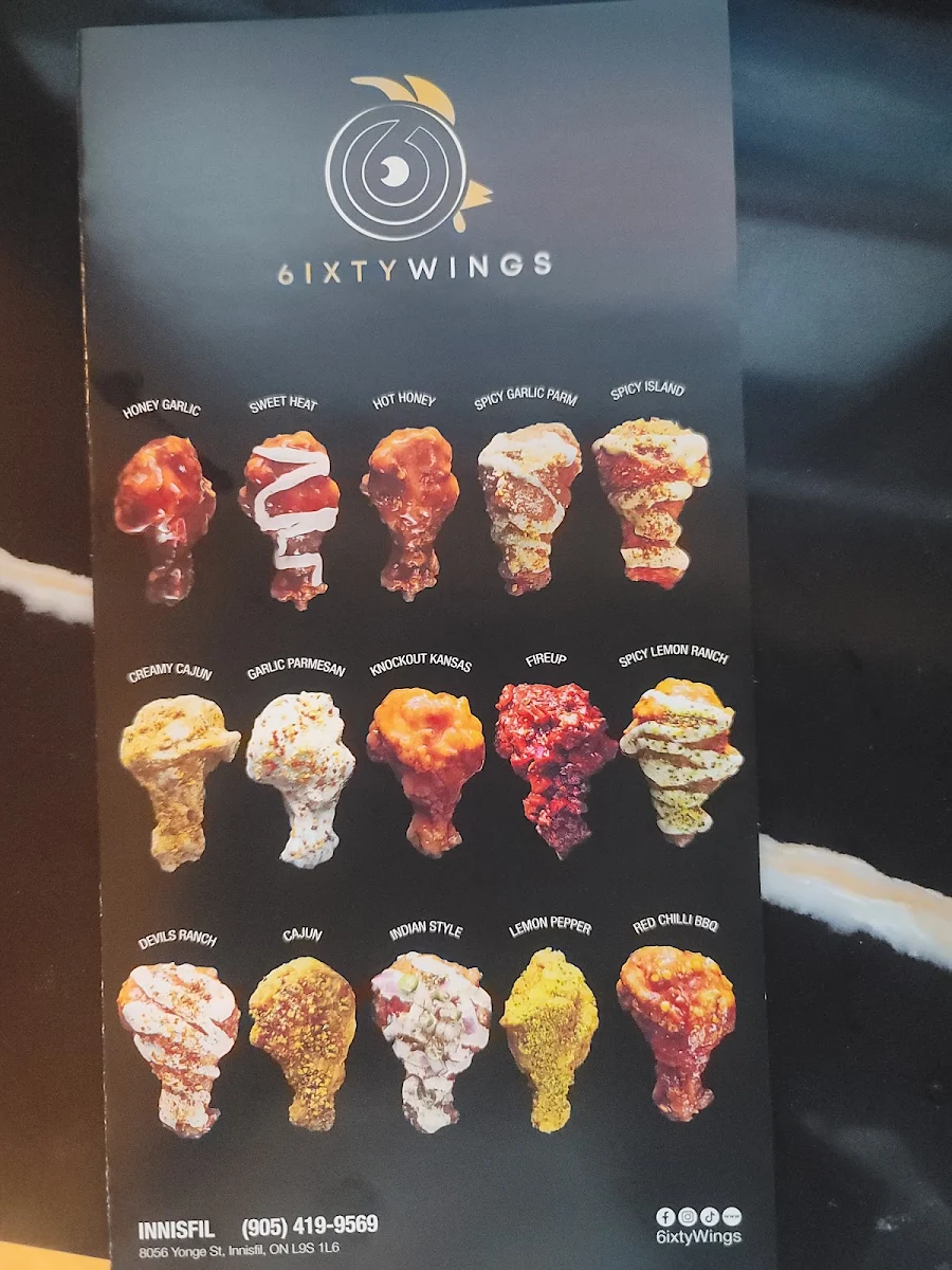 Menu, 6IXTY WINGS