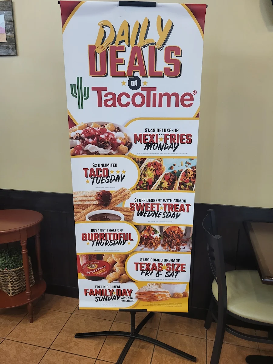 Menu, TacoTime