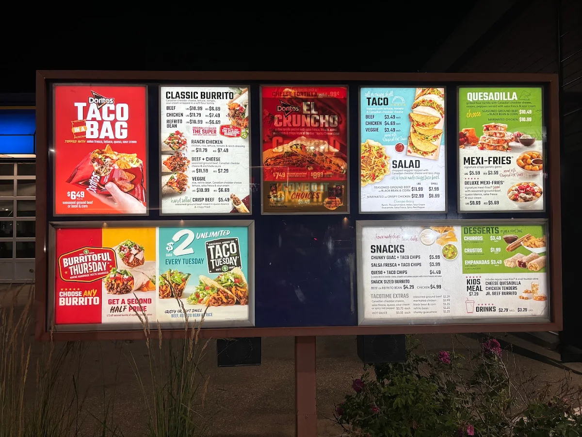 Menu, TacoTime