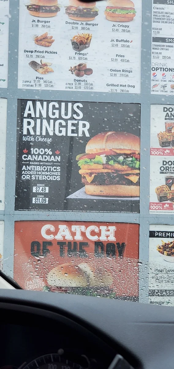 Menu, Harvey's