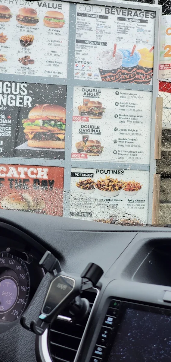 Menu, Harvey's