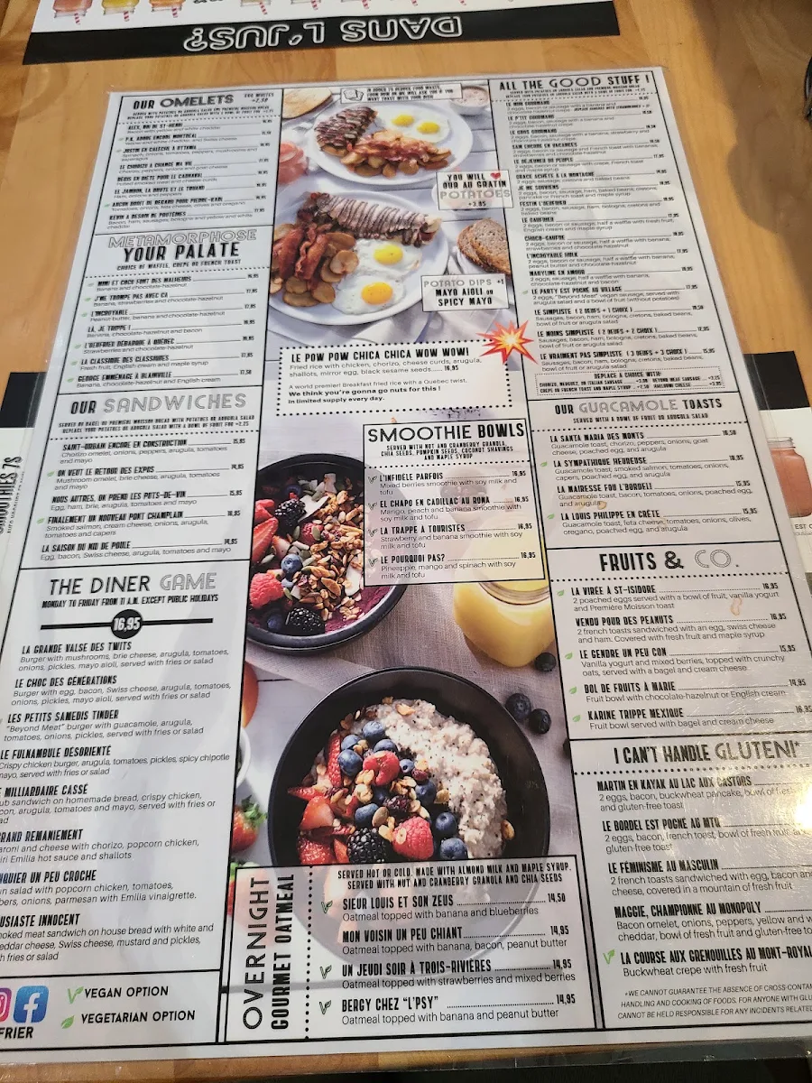 Menu, L'Œufrier (West Island)