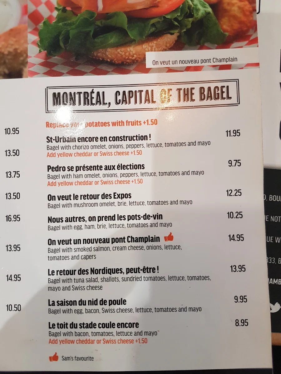 Menu, L'Œufrier (West Island)