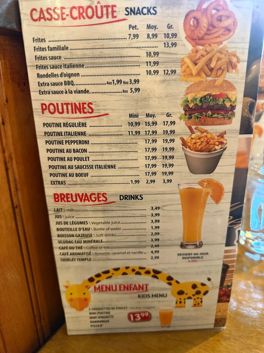 Menu, Restaurant Olive