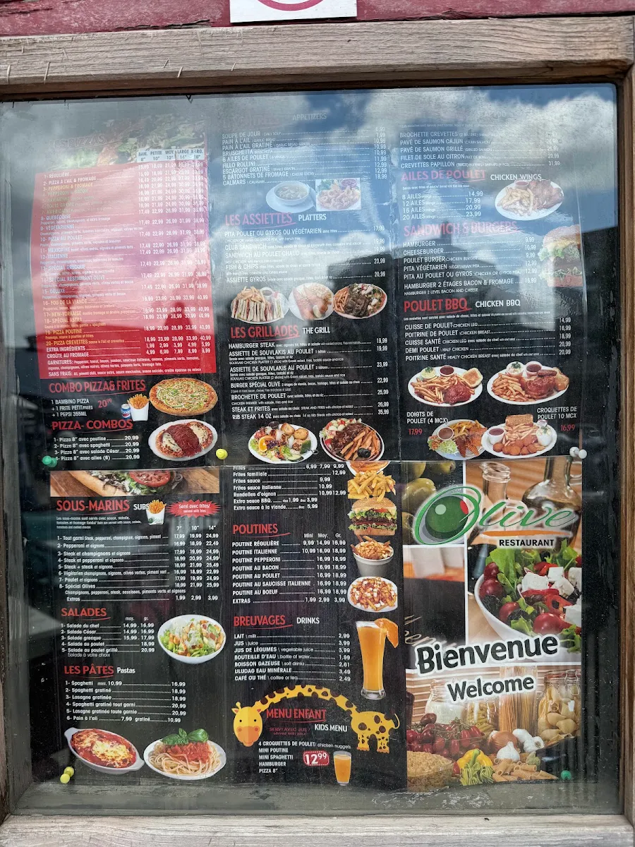 Menu, Restaurant Olive