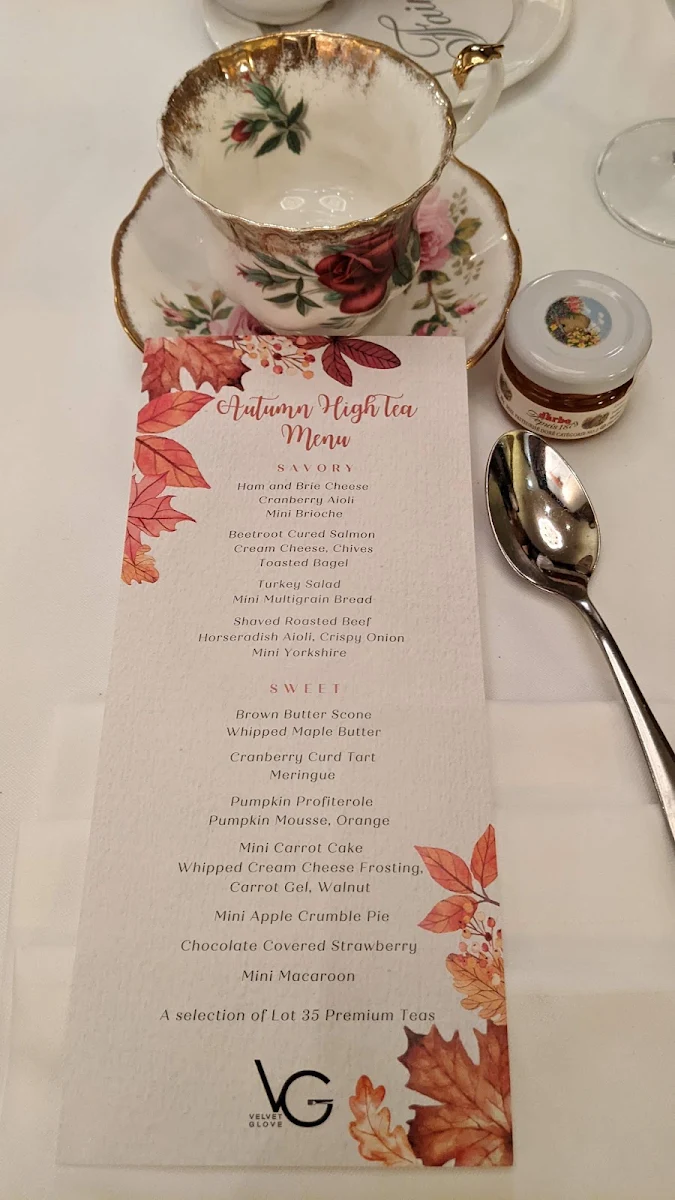 Menu, Velvet Glove Restaurant