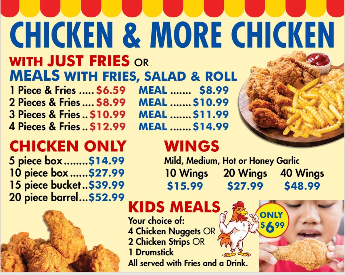 Menu, Chicken Kingdom & Seafood