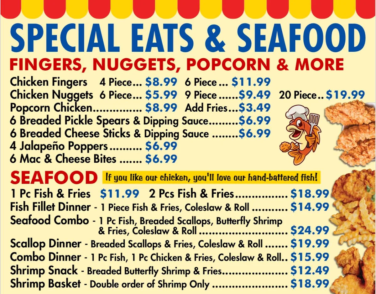 Menu, Chicken Kingdom & Seafood