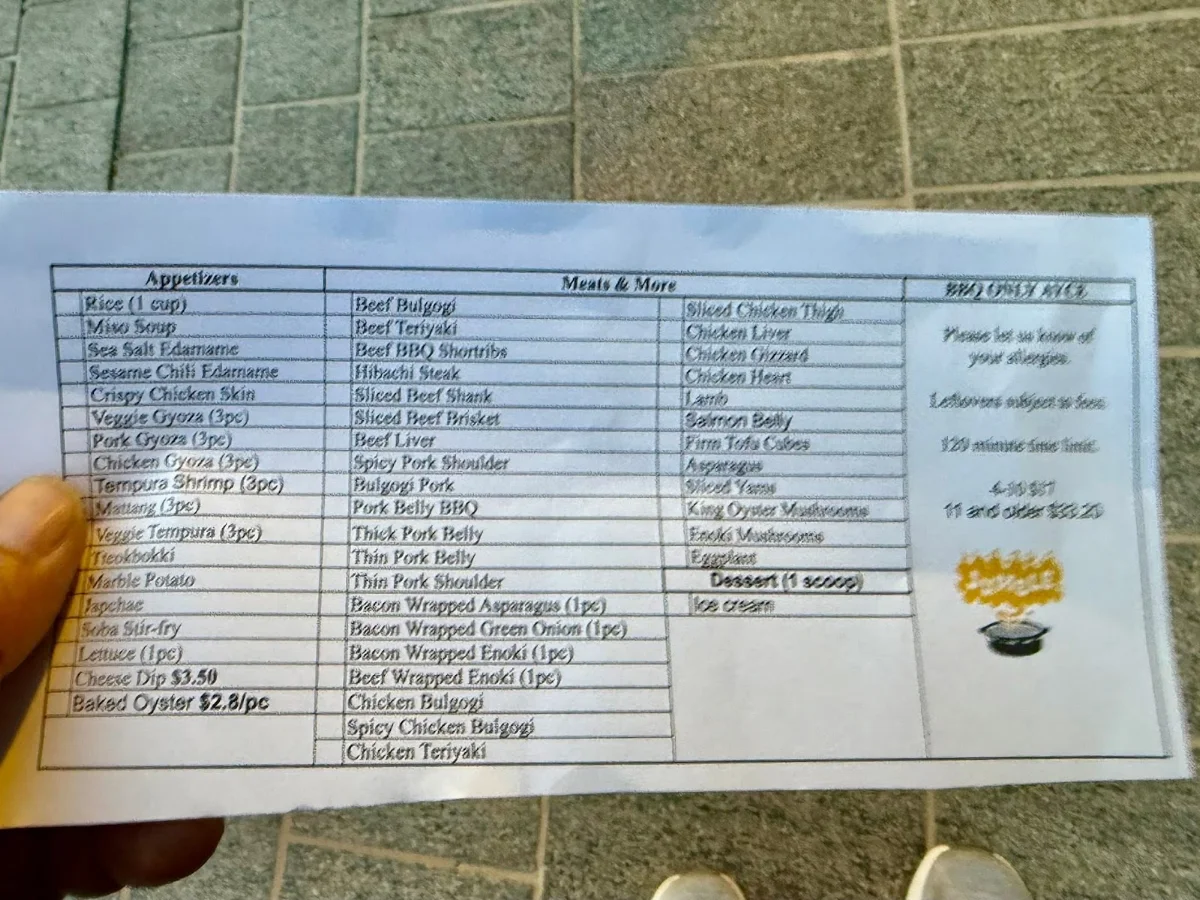 Menu, Jumble Eats - Red Deer - BBQ - Hotpot - Sushi