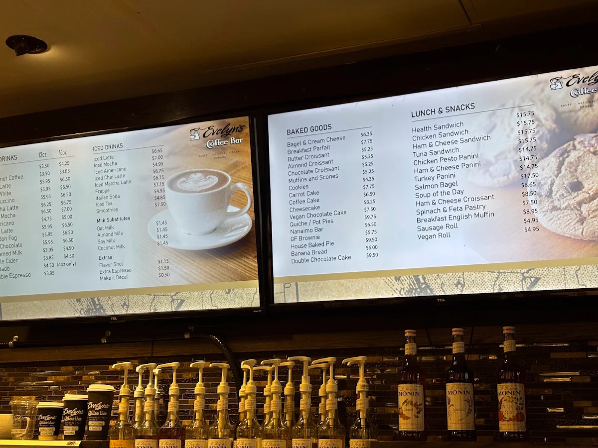 Menu, Evelyn's Coffee Bar