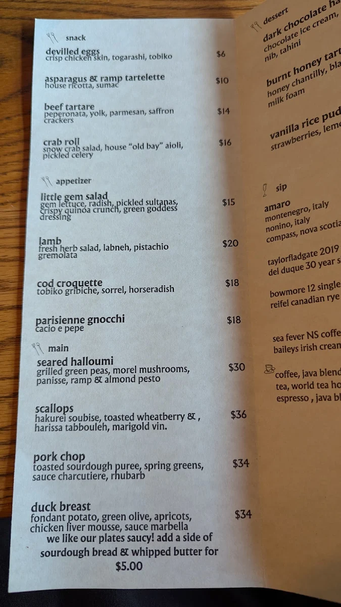 Menu, Hop Scotch Dinner Club