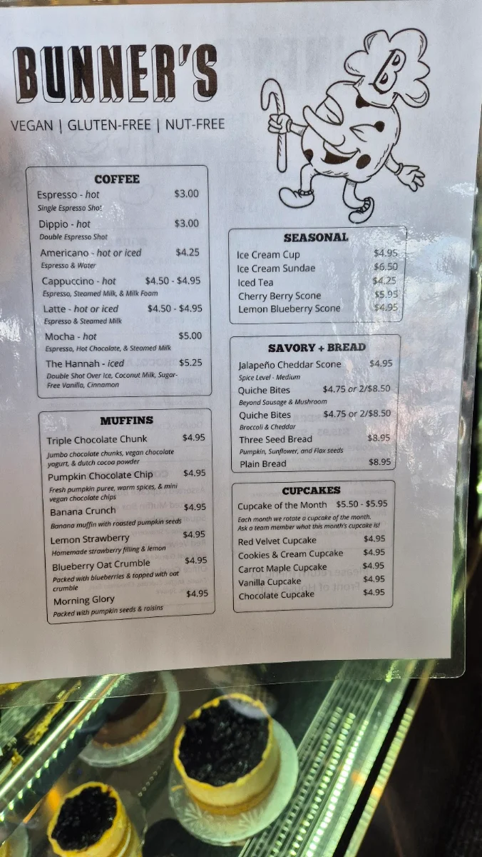 Menu, bloomer's Queen