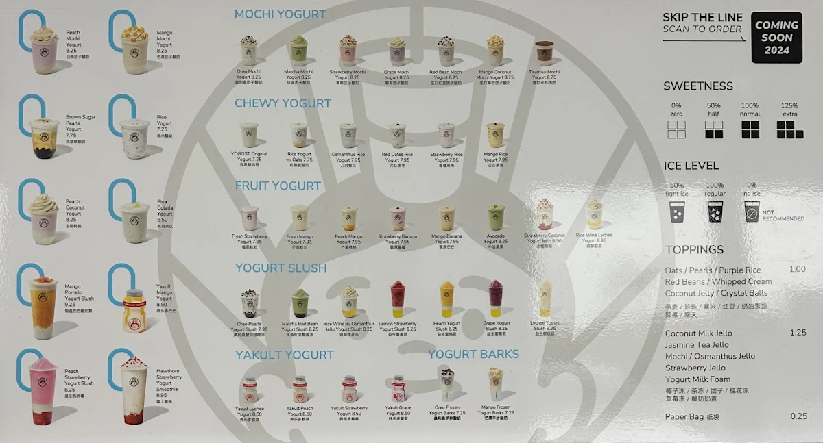 Menu, Hey I am Yogost 我是酸奶君