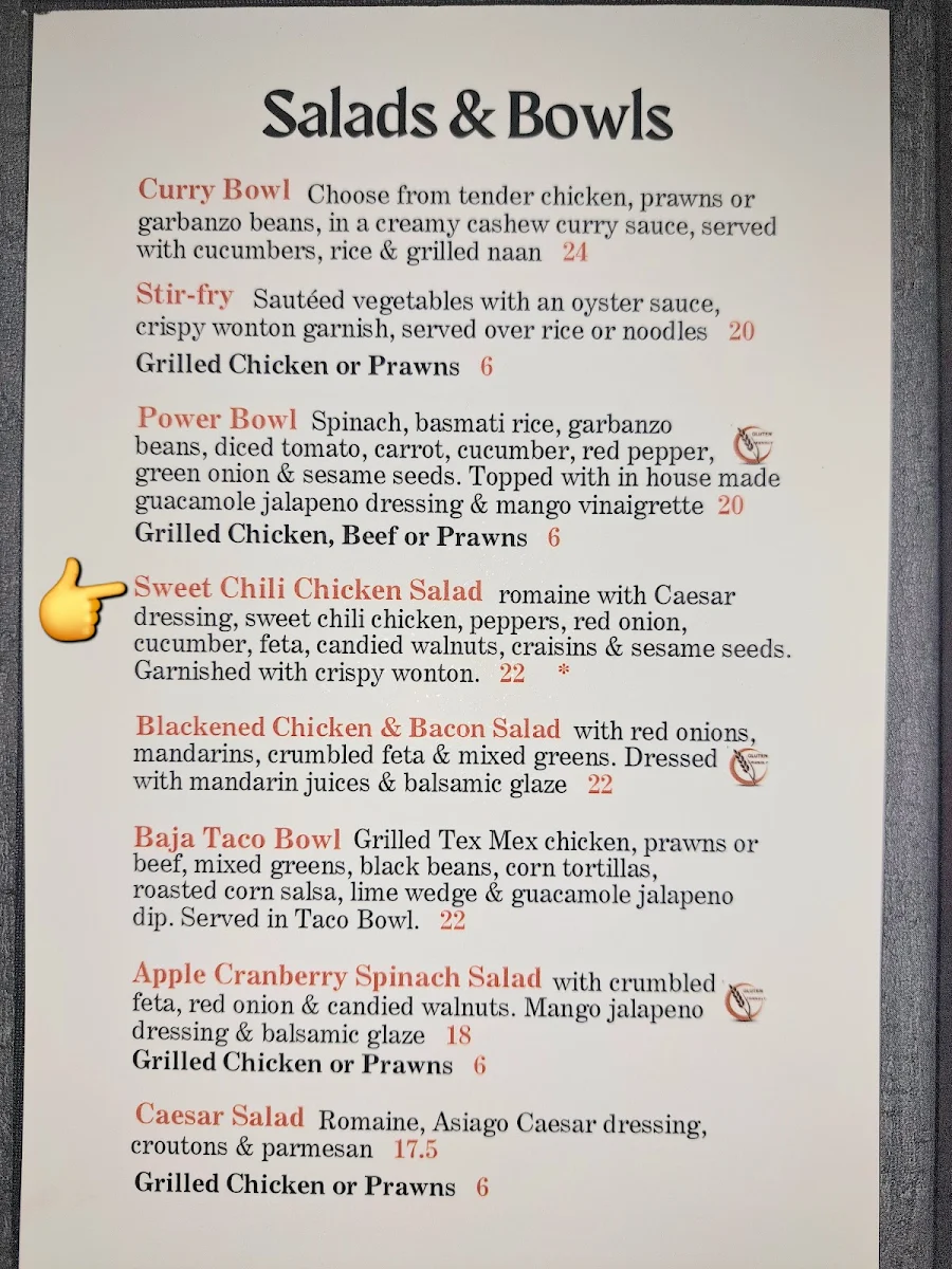 Menu, Barley Mill Brew Pub