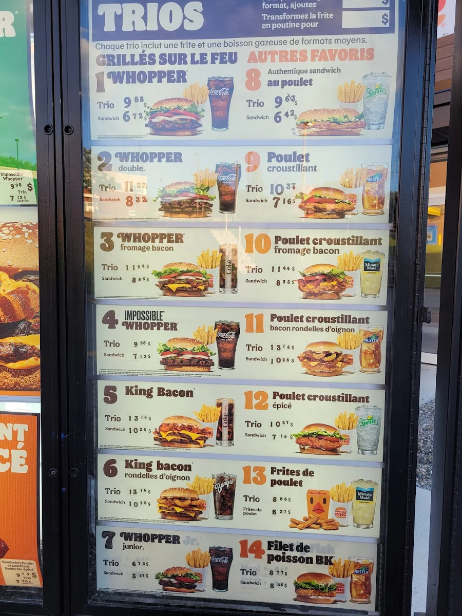 Menu, Burger King