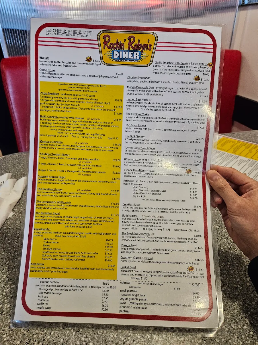 Menu, Rockin' Robyn's